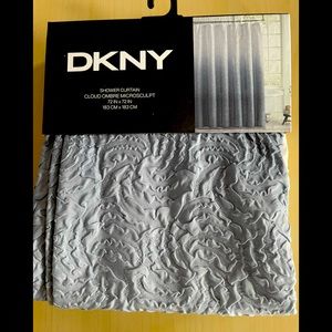 NEW DKNY Cloud Ombre From White to Dark Blue Fabric Shower Curtain 72 x 72".